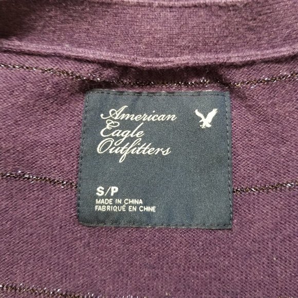 American Eagle cardigan Small metallic stripe knit button front sweater - Picture 11 of 12
